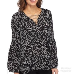 Michael Kors Twisted Rope Bell Sleeve Blouse